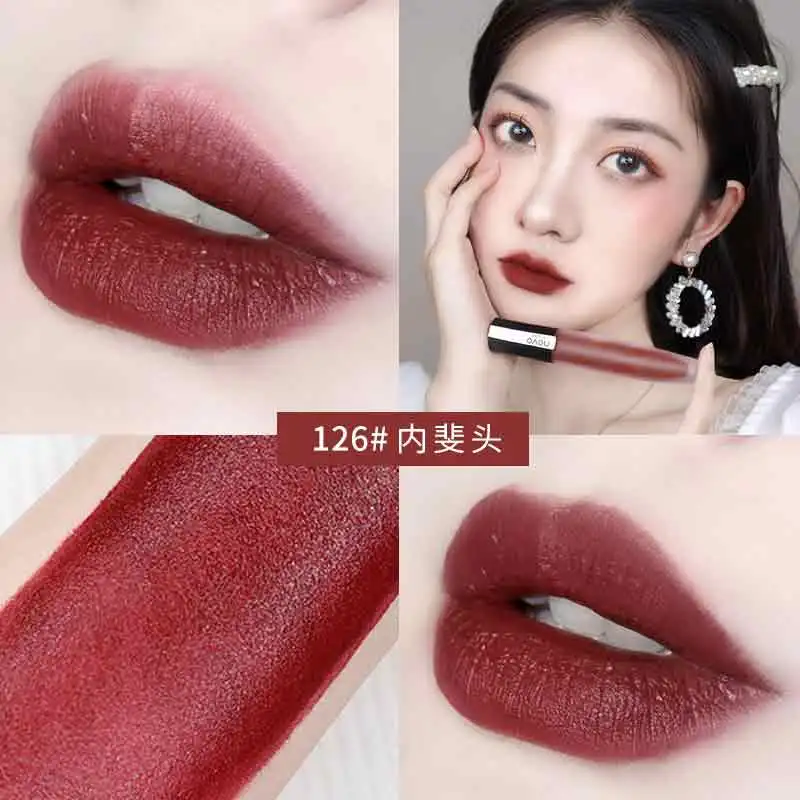 126 Novo velvet matte lip gloss Pen shape long lasting waterproof sexy red beans batom nude brown lip tint moisture lipstick BN162 - Цвет: 126
