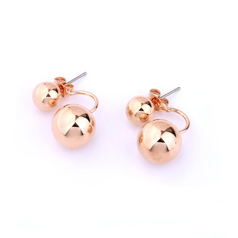 Серьги-гвоздики GHIDBK в богемном стиле с двумя металлическими шариками для женщин