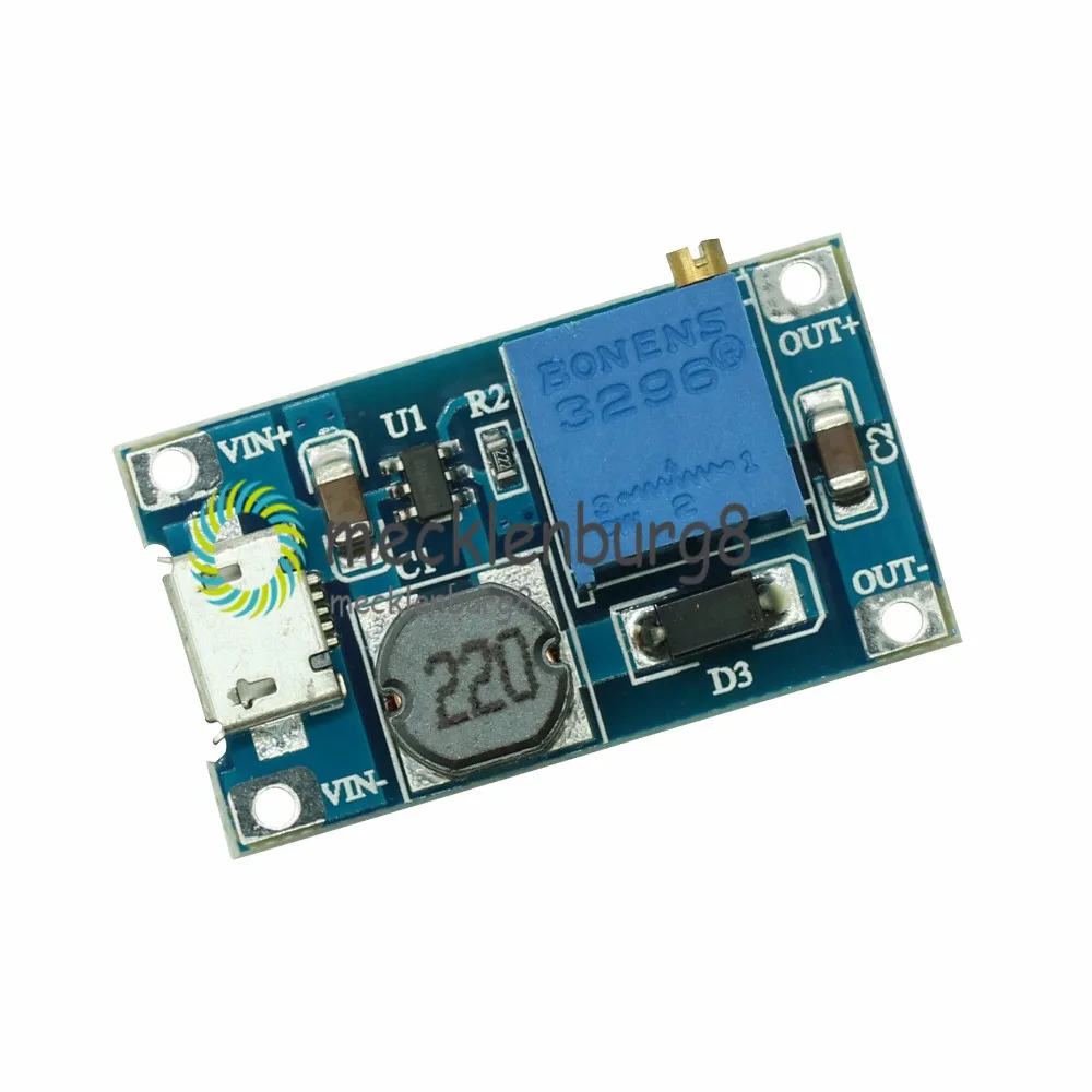 5 шт./лот MT3608 DC-DC регулируемый Повышающий Модуль 2A Повышающий Модуль с MICRO USB 2 V-24 V 5V 9V 12V 28V LM2577
