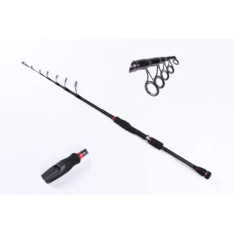 Карбоновое удилище портативное телескопическое складное рыболовное удилище Top Quality Carbon 1.8M 2.1M 2.4M 2.7M Carp Spinning Fish Hand Tackle из Китая.