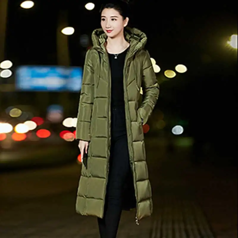 6XL Plus size Women Down Cotton Jacket 2018 Winter New Thickened Hooded Female Cotton Coat Female long Jacket Parkas WZ741