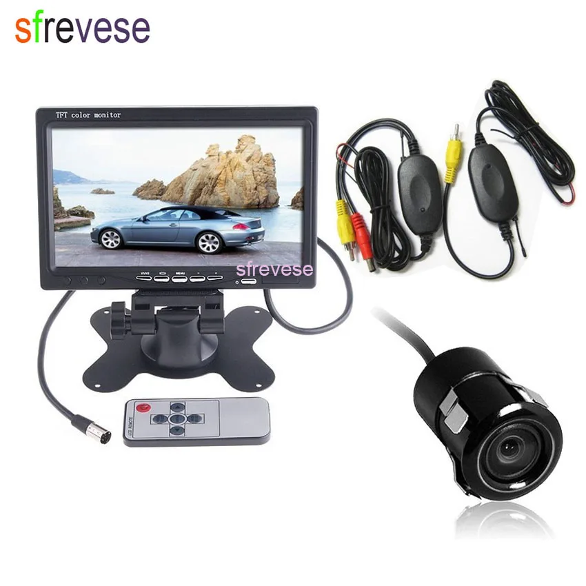 7 &quotTFT LCD монитор автомобиля заднего вида комплект + мини беспроводной