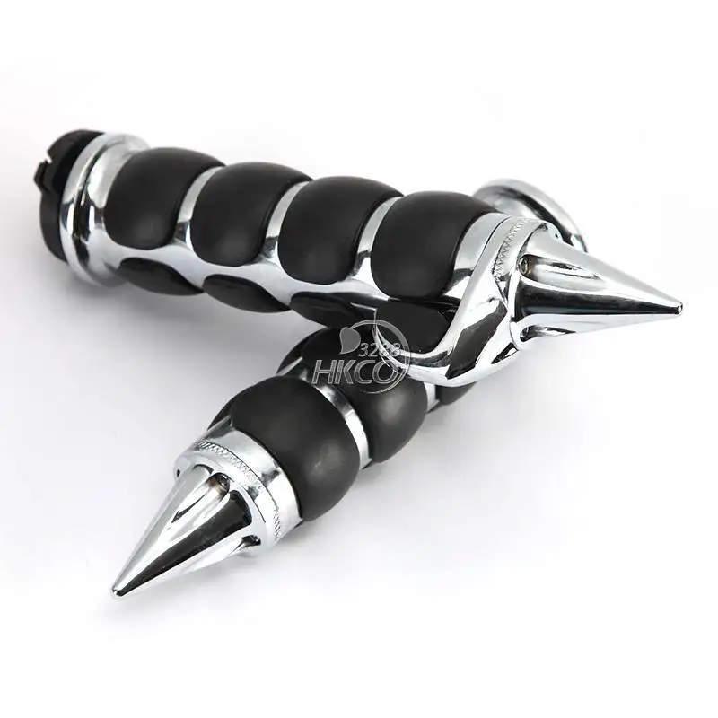 

free shipping 1" Spike Motorcycle Throttle Hand Grips For Harley Honda Kawasaki Suzuki Yamaha Cruisers ...