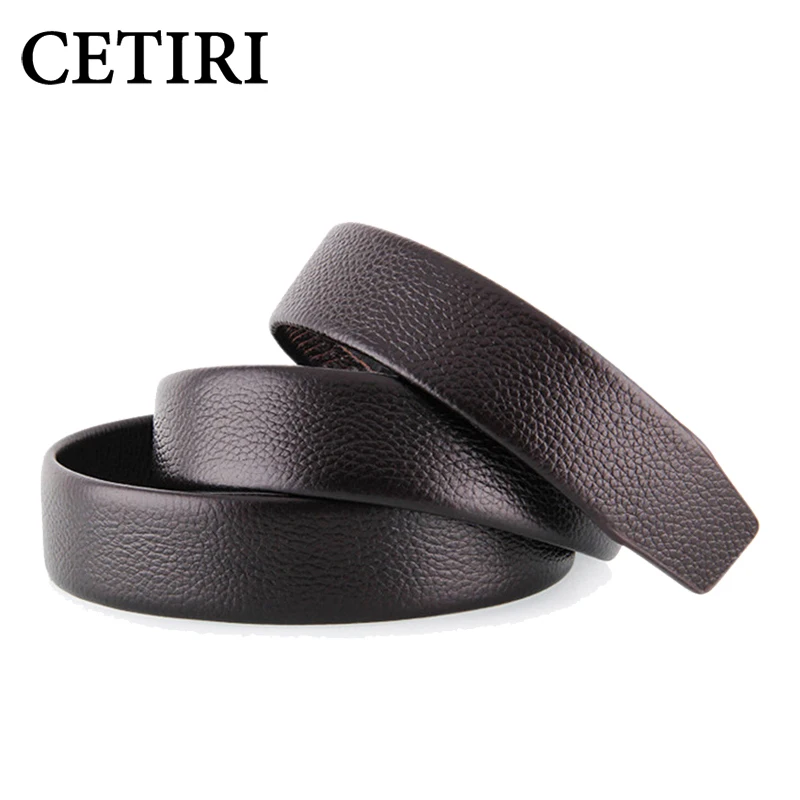 Cow Genuine Leather Belts For Mens No Buckle 35MM Wide Belts Body Designer High Quality Cowhide Cinto Brown Automatic Belts Body