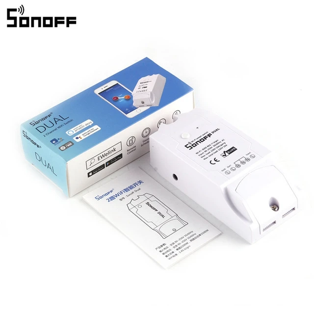 Двухдиапазонный смарт переключатель Sonoff 2 канала управления два устройства