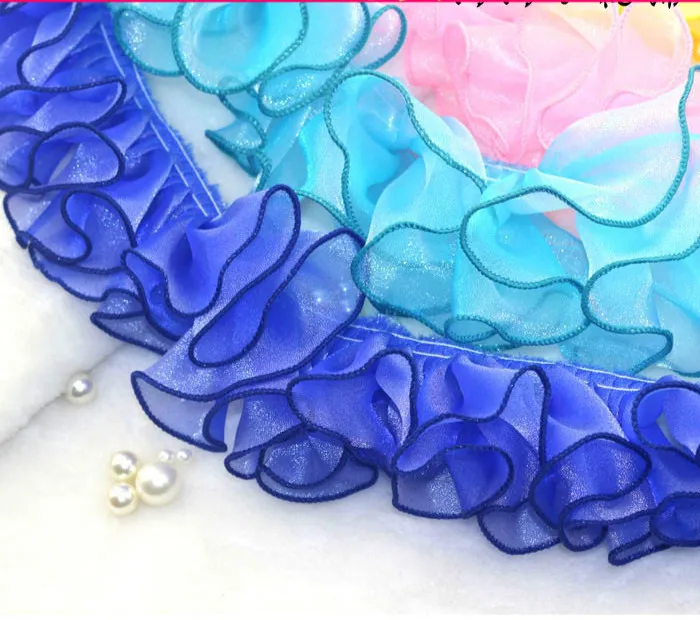 3 ярда/лот черный белый цвет плиссированная кружевная отделка &quotсделай сам&quot из