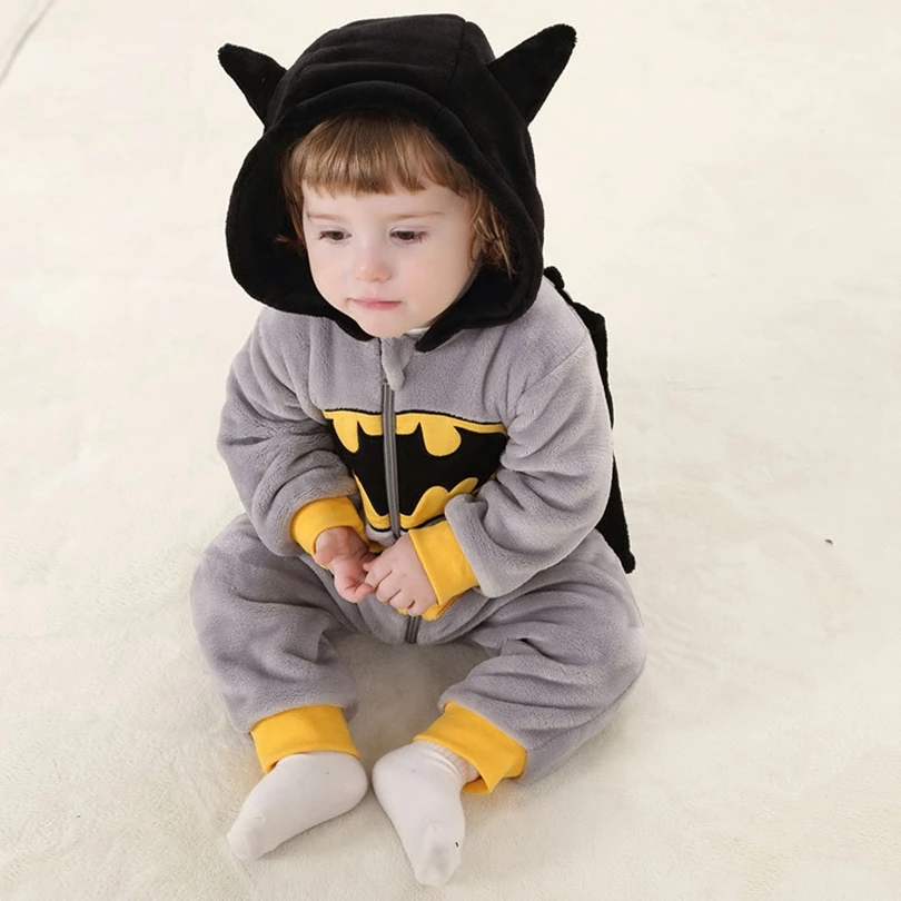 

Baby Spider Bat Captain Panda Clothing Long Sleeve Hooded Anime Animal Baby Rompers Jumpsuits for Boy Girl Infant Overalls