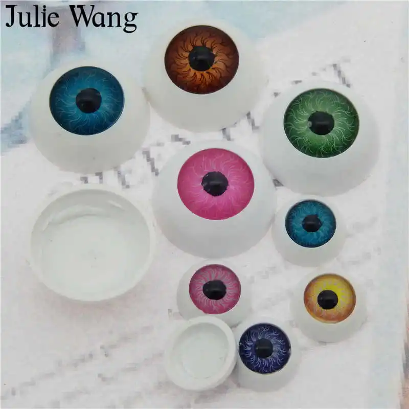 Julie Wang 10 шт. 12/20 мм круглые пластиковые кукольные глаза смешанные Цвет кнопки