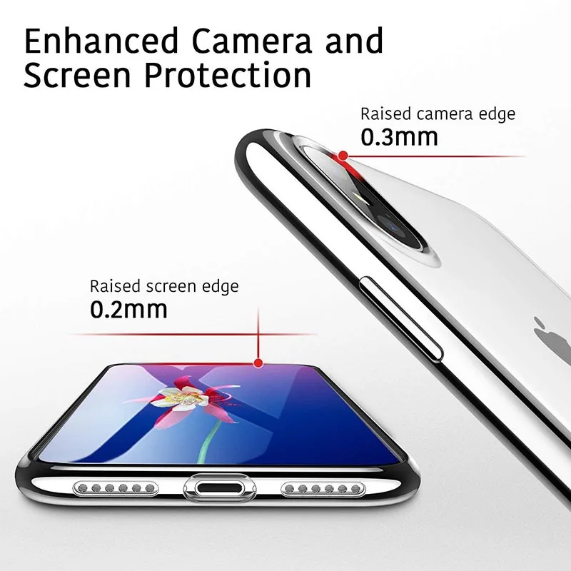 Gourde for iPhone Xs Max Case Plating Edge Phone For 8 Plus iphone XR case TPU phone Cover 6s 7 |