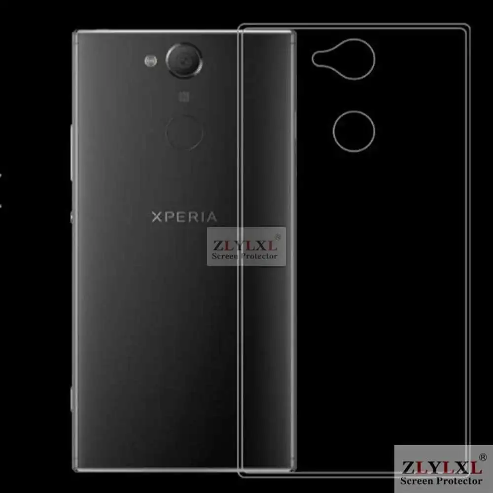 Стекло + Чехол прозрачный грязеотталкивающий мягкий задний для Sony Xperia XA2