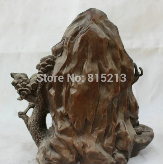 924 11' Chinese Fengshui Folk Bronze Deer Bird stag hound sambar Animal Fu Statue | Дом и сад