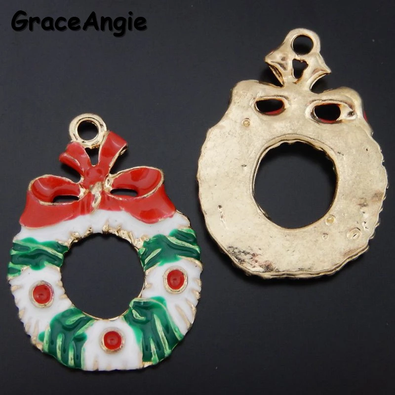 Graceangie 10 шт. Рождество венок Стиль эмаль цинковый сплав Jewelry Цепочки и ожерелья