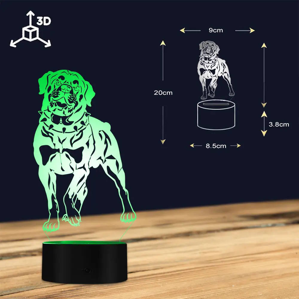 Домашний Дроссельный 3D светодиодный светильник для собак с лазерной гравировкой