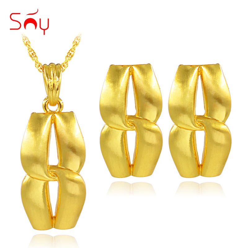 Комплект ювелирных изделий Sunny Jewelry Dubai для женщин серьги и кулон Классические