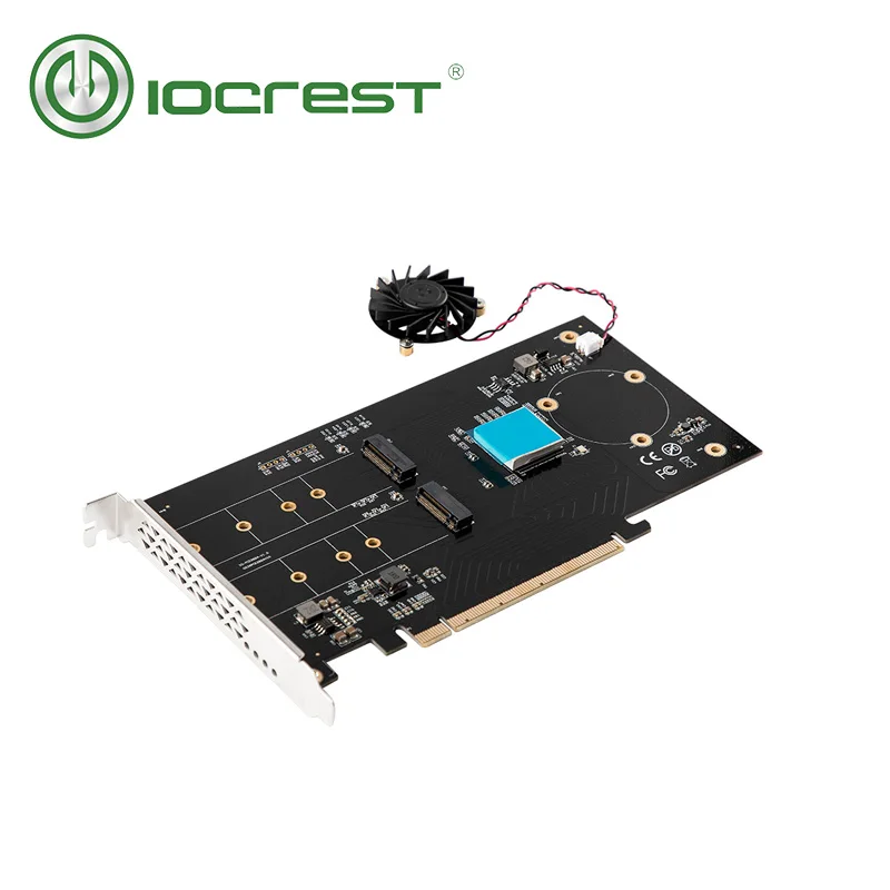 IOCREST двойные порты M.2 NVMe для PCIe 3 0x16 контроллер майнинга с поддержкой материнской