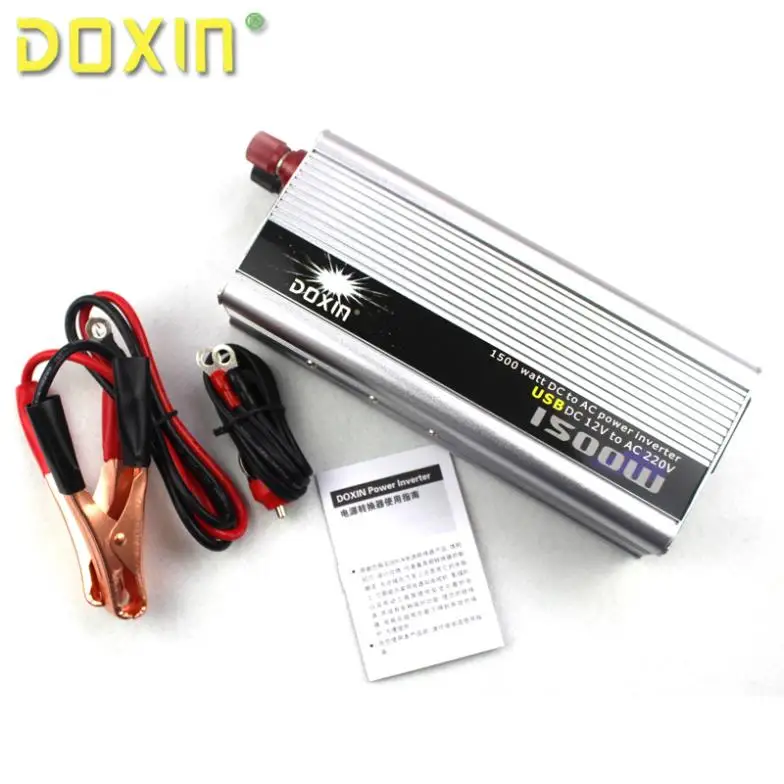 DOXIN 1500 Вт USB бытовой автомобиля Мощность преобразователь DC 12 В к AC 220 автомобильное