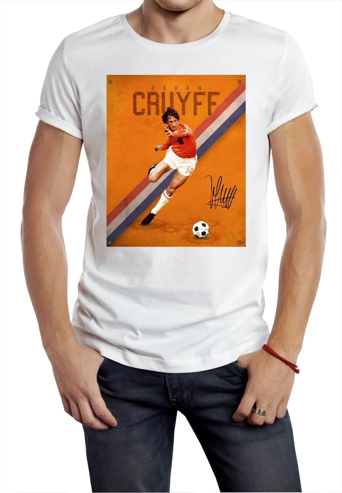 Cruyff футболка голландская классика 70 s 80 мастер Футбол Футболка оранжевая Летняя
