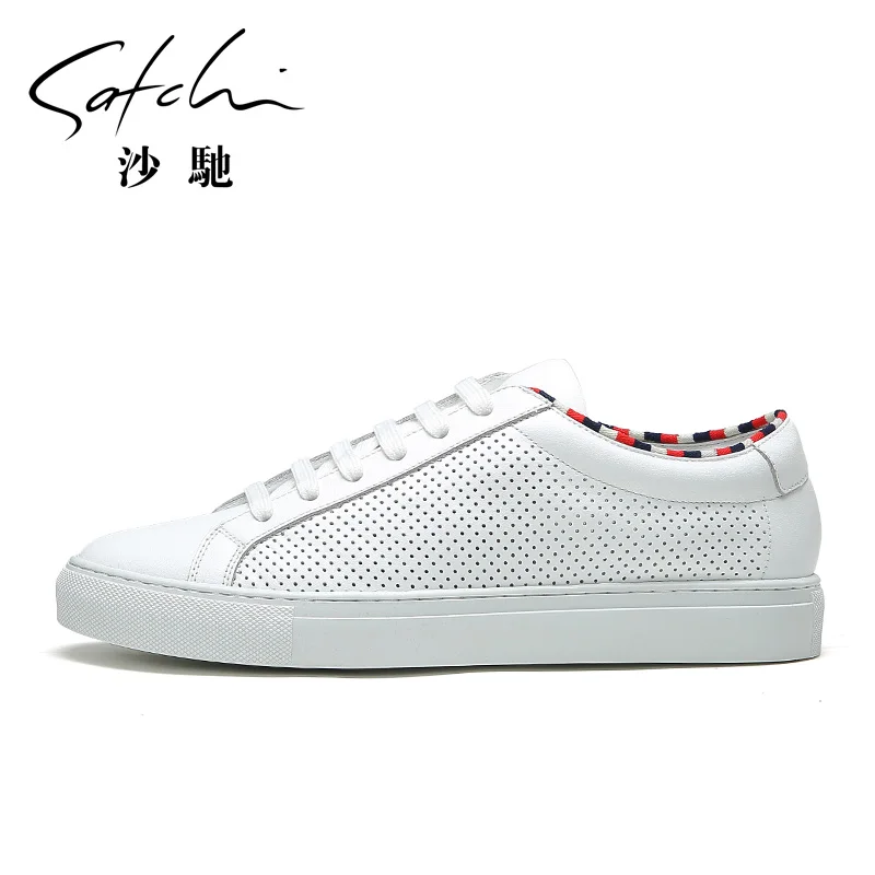 Breathable Full Grain Leather Lace-Up Casual Shoes Men With Rubbery Sole | Обувь