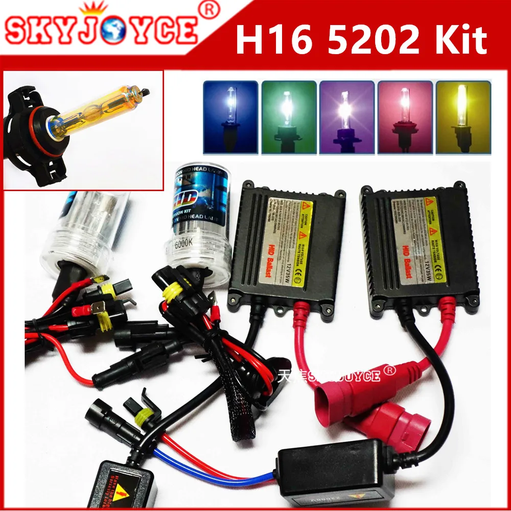 AC 12 в EU H16 hid комплект 35 Вт 30000K Deep Blue 3000K 4300K 5000K 6000K 8000K 5202 ксеноновый Автомобильный