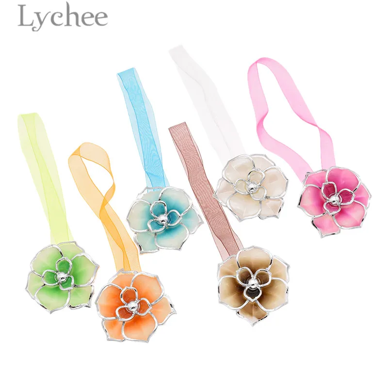 Lychee 1 шт. однотонные пряжки для штор с цветочным дизайном современный цветочный