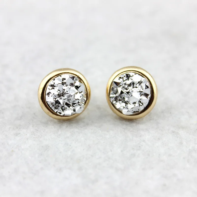 12 мм модные круглые серьги-гвоздики с ПАВЕ женские E2423 лидер продаж золотые