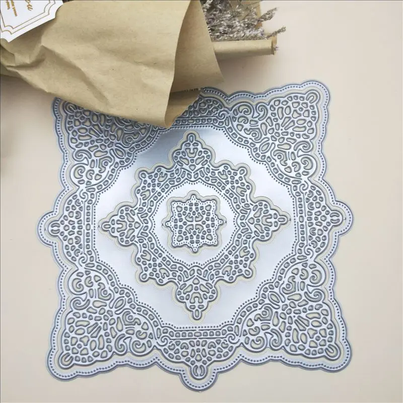 Квадратная ретро-кайма на металлическом листе для вырубки 2019 года для самостоятельного изготовления скрапбукинга, тиснения карточек, декоративных ремесел и вырубки.