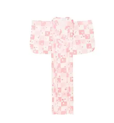 kimono (S) Кимоно с v-образным вырезом Верхняя одежда халат костюм Девушка длинное платье японское кимоно женские вечерние в клетку - Цвет: kimono (S)