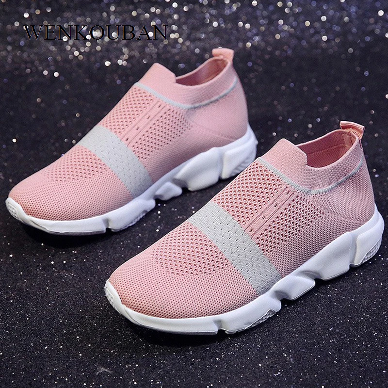 Женские кроссовки Летние носки Вязаная обувь Весенняя на плоской подошве