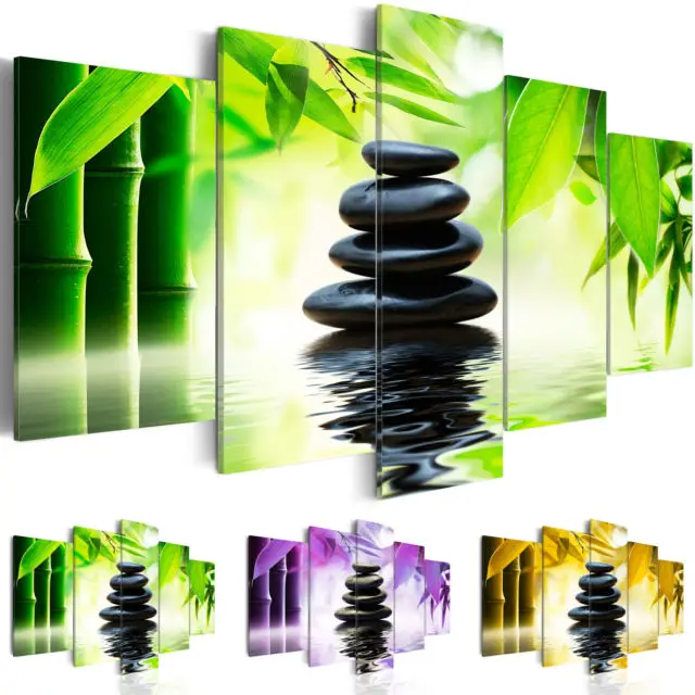 

2019 No Frame High Quality Bamboo Zen Stone Painting on Canvas Wall Art for Living Room Decor Modern Art Picture,Choose Size:3