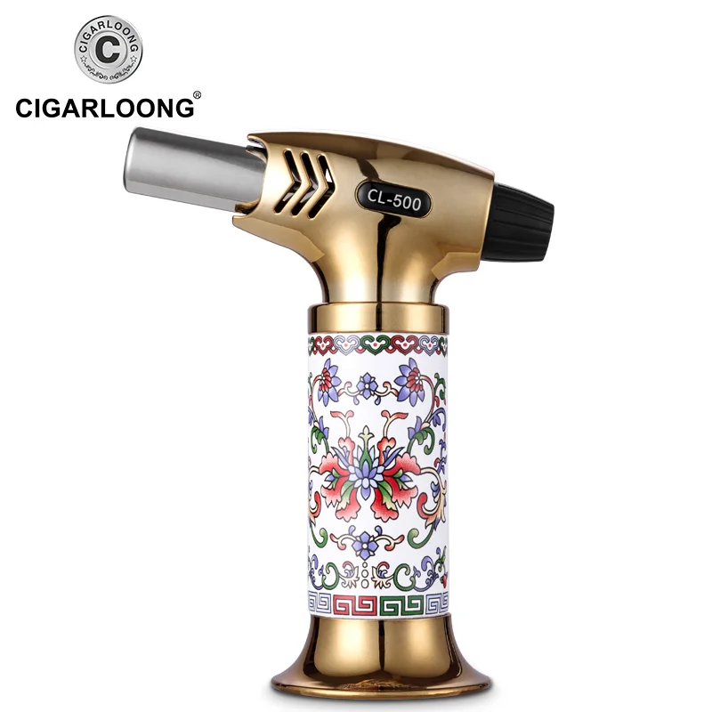

Luxury torch cigar lighter PORCELAIN gas lighter CL-500 free ship new arrival