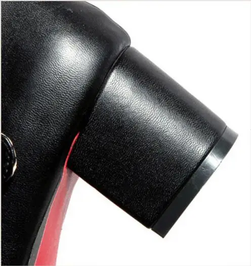 Женские туфли лодочки с бантом на низком каблуке черные для принцессы большие