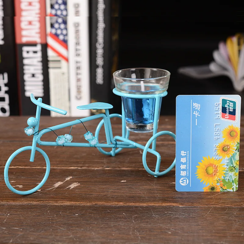 Декоративные восковые свечи металлический подсвечник велосипедная модель с