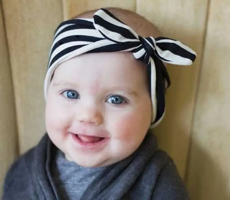 striped baby headband girl Infant hair cloth accessories band bow turban newborn Headwear hairband Gift Toddler children | Детская