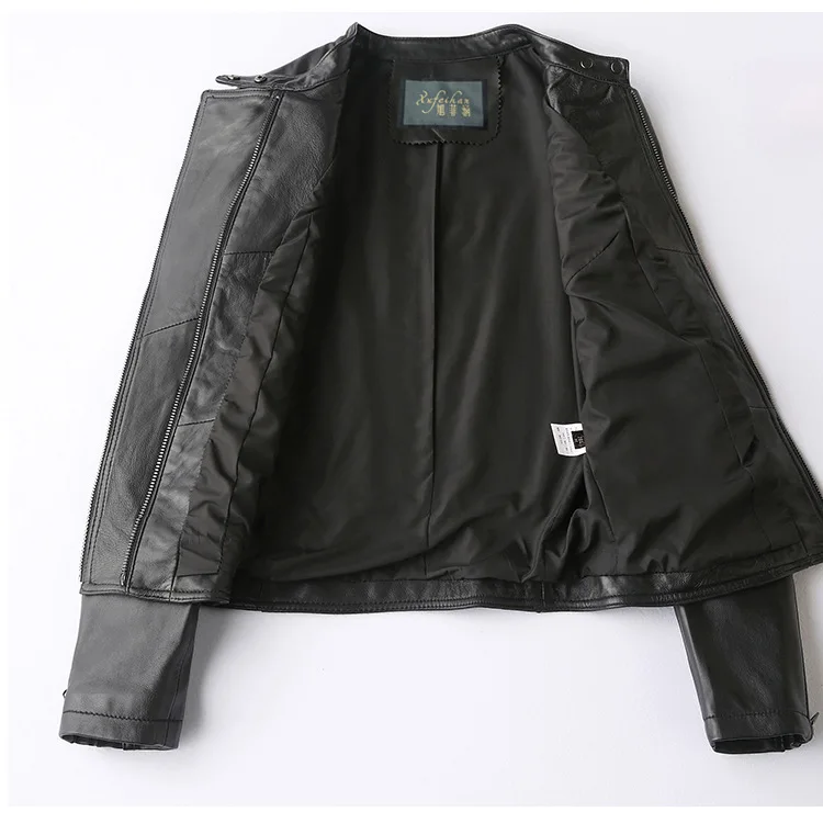 

Autumn Winter Short Real Leather Women Slim Jackets Genuine Leather Jacket Women Motorcyle Natural Sheepskin Coat Women A207
