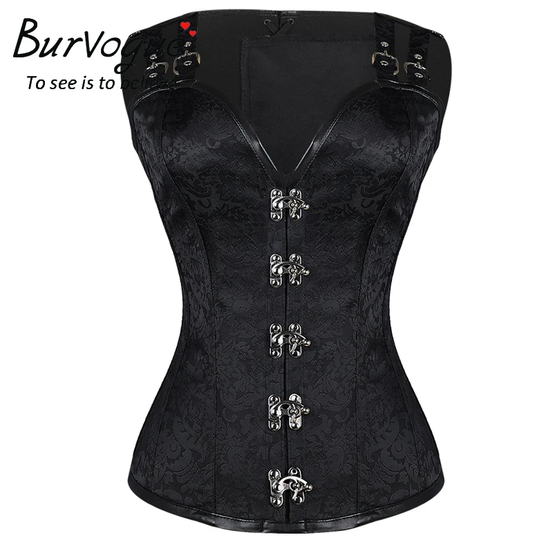 Burvgue женский кожаный стимпанк корсет готический утягивающий с умственной