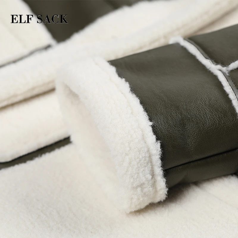 ELFSACK зимняя Новинка теплая Женская куртка из искусственного меха длинное женское