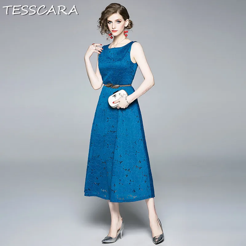 Женское летнее Длинное Элегантное платье TESSCARA женское высококачественное