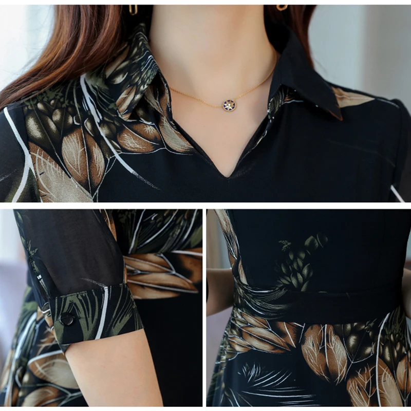 2019 Весна Лето Новое тонкое элегантное шифоновое платье с высокой талией женское