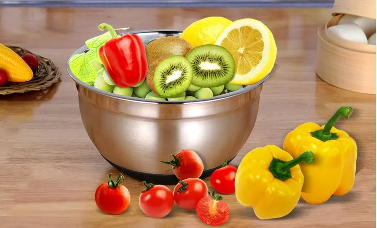 Нескользящая миска для салата из нержавеющей стали 1 шт. миски сервировки фруктов