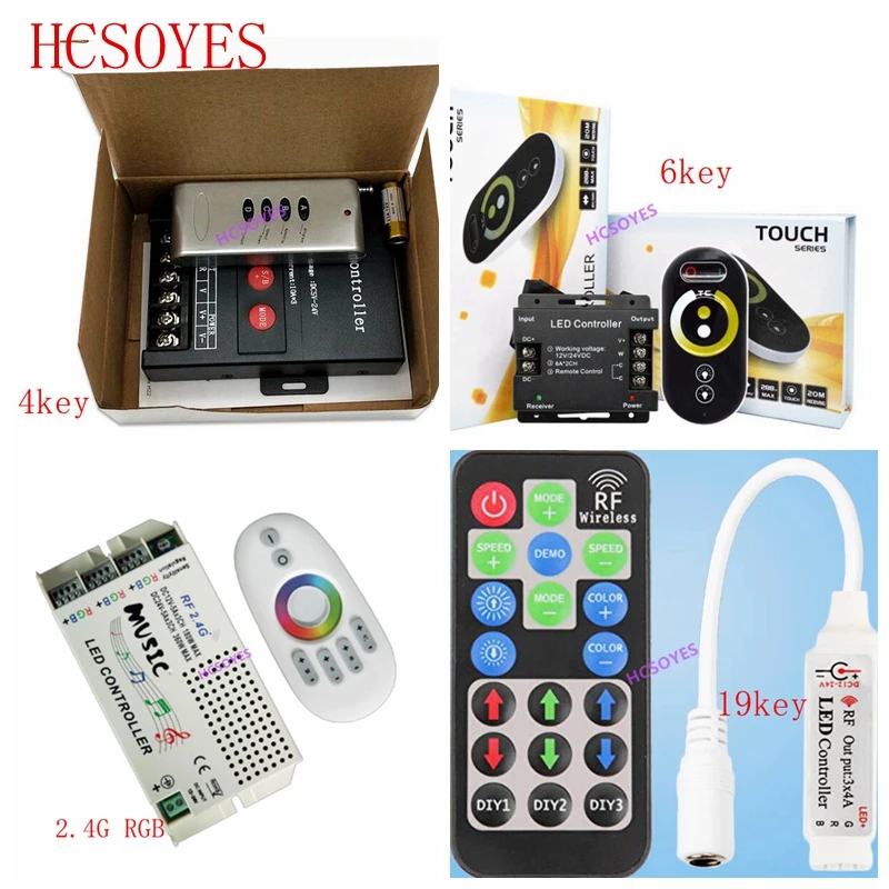 4 клавиши/6 клавиш/19 клавиш DIY 2 4G RGB RF ИК пульт дистанционного управления s