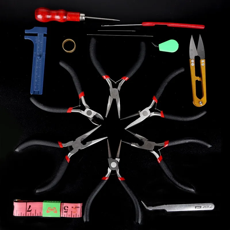 16 шт./компл. ювелирные изделия бисер игла Руллер провода резак ножницы пинцет