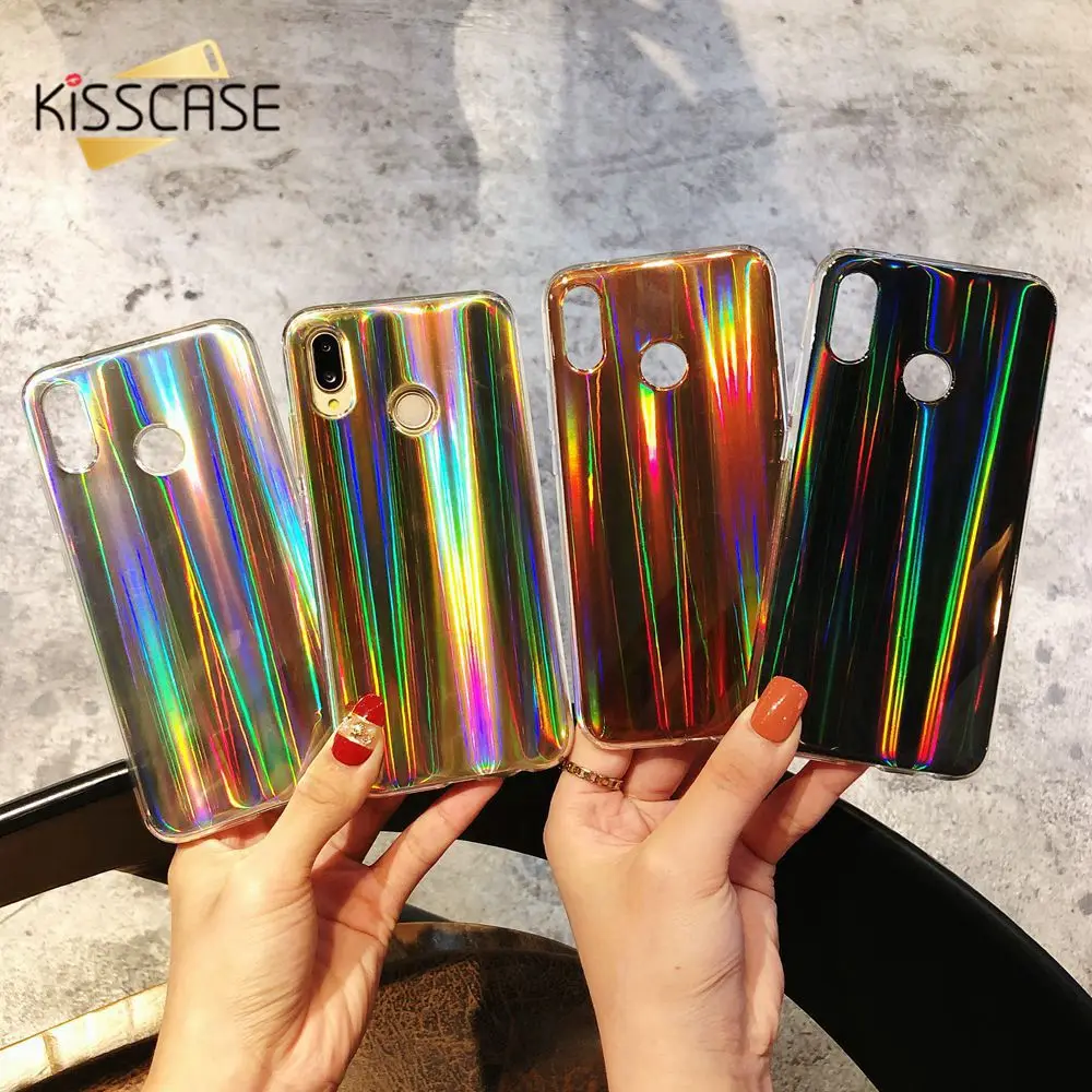 KISSCASE чехлы с лазерным градиентом для Huawei Mate 20 P20 P30 Pro Lite мягкий чехол P Smart Y9 2019 Y6 Y5 Y7