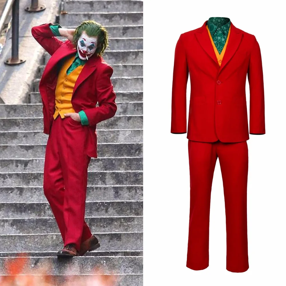 Костюм Джокера из фильма Joaquin Phoenix, костюм Артура флека, костюм Бэтмена, костюм Джокера, красный костюм, мужской костюм на Хэллоуин