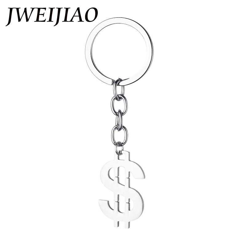 JWEIJIAO брелок для ключей с символикой доллара цветной из нержавеющей стали