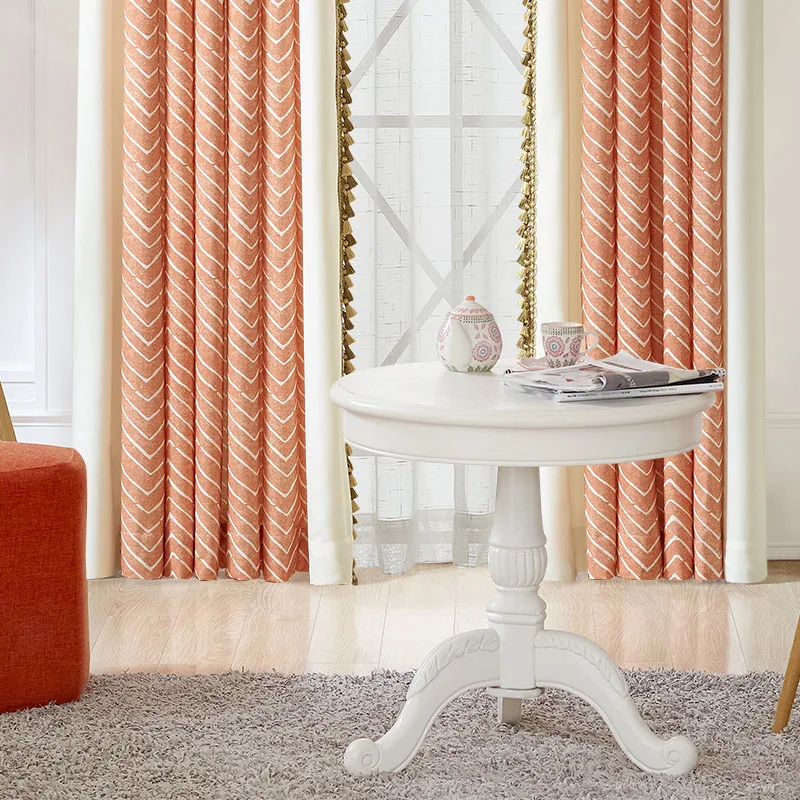 С принтом в полоску Шторы Спальня готовые окна Панель Гостиная современный Ткань