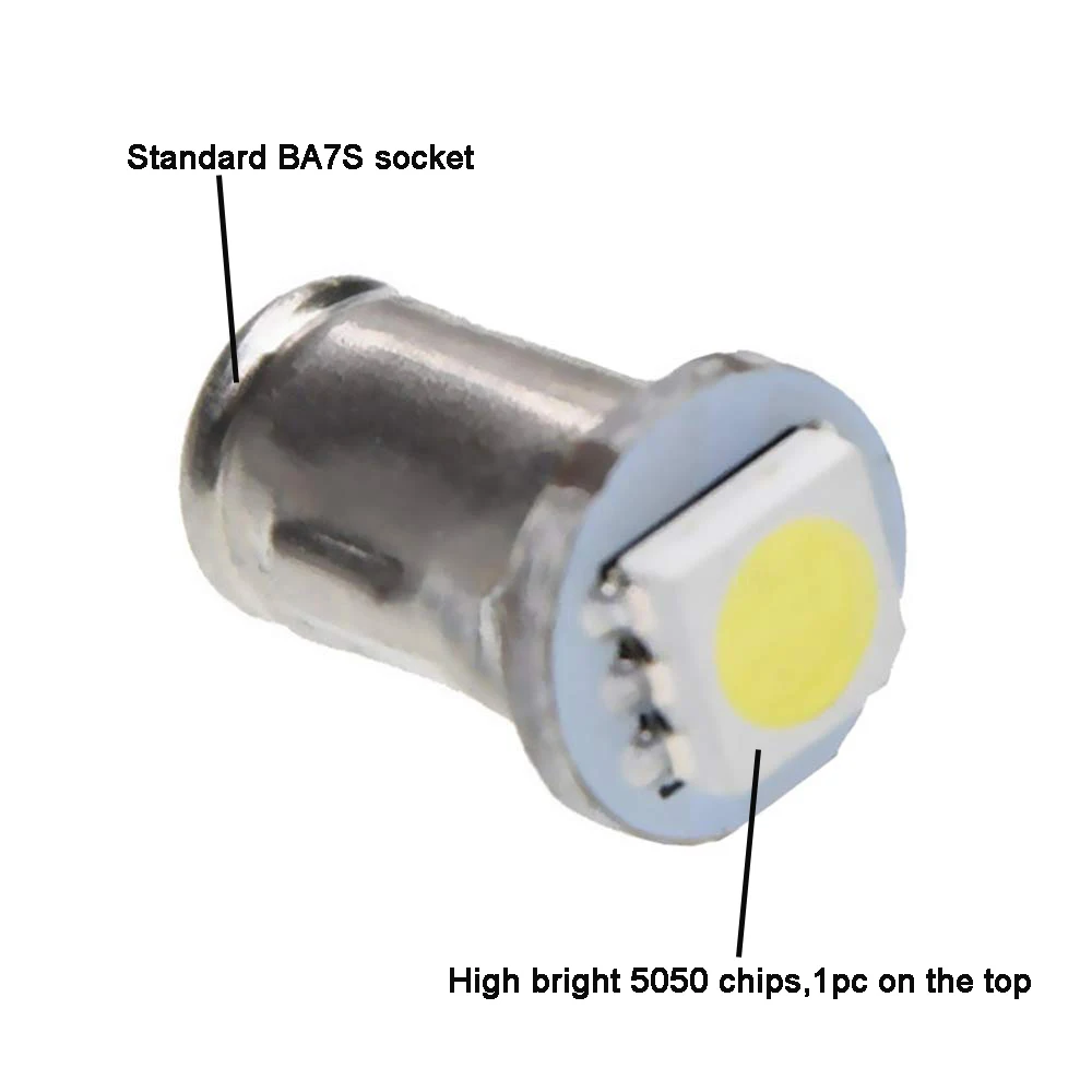2X BA7S инструмент светодиодный светильник 5050 1 SMD 6 в 12 В постоянного тока авто