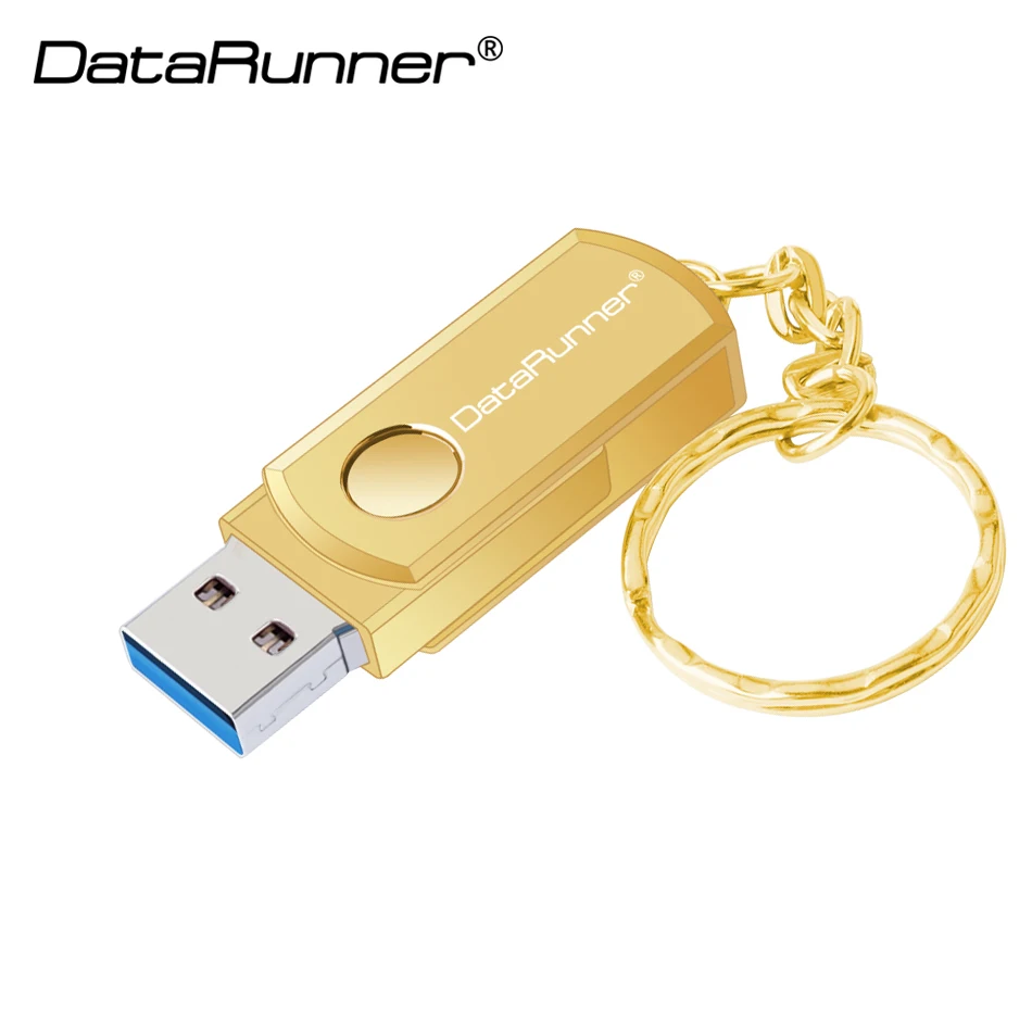 Новая Вращающаяся usb флешка DataRunner Usb 3 0 флеш накопитель 32 ГБ 64 128 256 металлическая