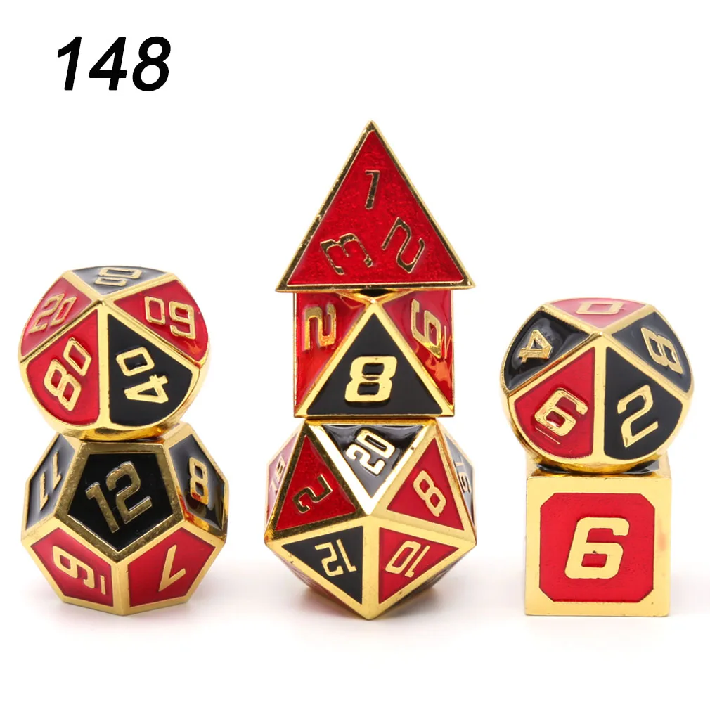 Chengshuo двухцветные металлические игральные кости DND наборы rpg многогранные металлические d& d красные настольные игры цинковый сплав цифровые подземелья и дракон d20