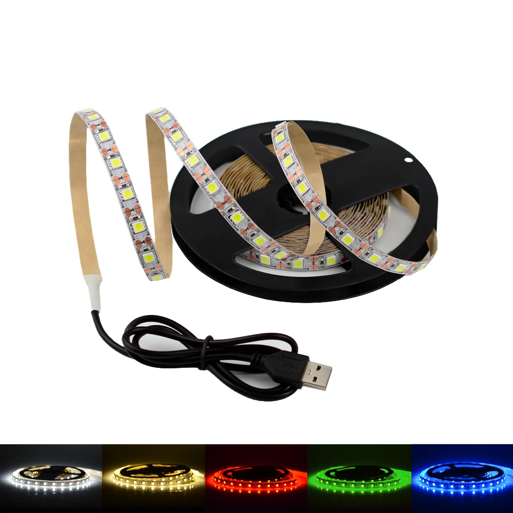Светодиодная лента лампа USB TV подсветка SMD 5050 60 светодиодов/м световая