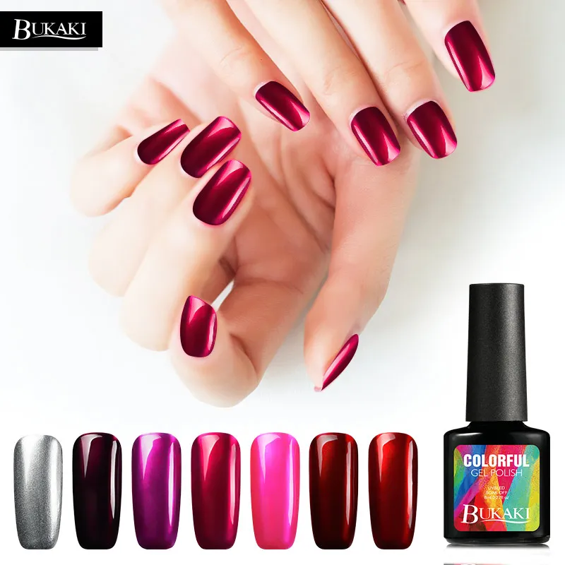 Bukaki 1 шт. Титан красный лак для ногтей Nail Книги по искусству блеск металлический
